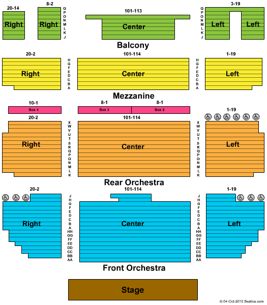 Klein Memorial Auditorium Seating Chart